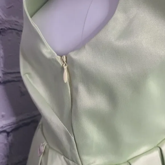 Mangano Green Satin Midi Dress, Women's Small - Picture 8 of 15